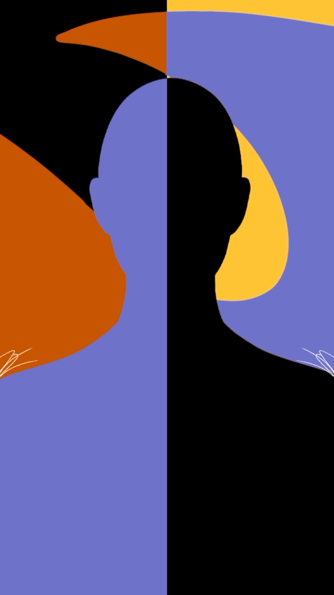 Abstract Illustration of Sofia Gonzalez showing dual identities coming into one